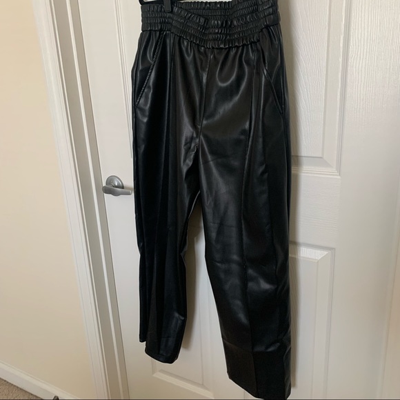 H&M Faux Leather Joggers 14 - Picture 2 of 7